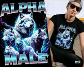 Funny Alpha Male Wolf T-shirt Men’s Sigma Wolves Shirt Manly Joke Tee